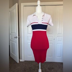 Kendall & Kylie Bodycon Polo Ribbed Dress size Small